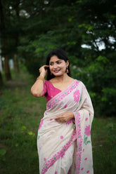 Soft Muga Cotton Classic Jamdani Saree