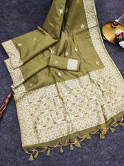 Premium Chanderi Cotton Traditional Jamdani Saree