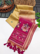 Designer Muga Cotton Saree with Parrot Motifs