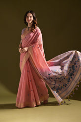 Traditional Pichwai Weave Muga Cotton Saree