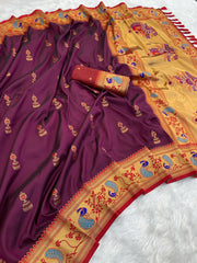 Traditional Jumkha Soft Silk Paithani Saree