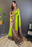 Soft Silk Contrast Border Zari Woven Saree