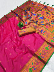 Paithani Soft Silk Zari Woven Saree