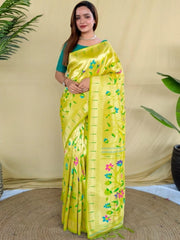 All Over Jaal Weaving Brocket Paithani Soft Silk Saree