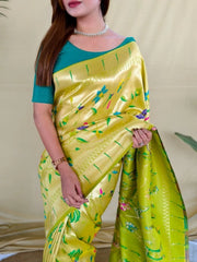 All Over Jaal Weaving Brocket Paithani Soft Silk Saree