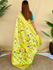 All Over Jaal Weaving Brocket Paithani Soft Silk Saree
