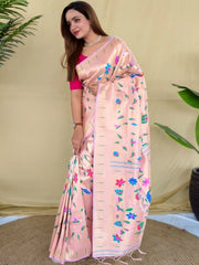 All Over Jaal Weaving Brocket Paithani Soft Silk Saree