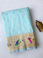 Soft Silk Parrot Peacock Border Paithani Saree
