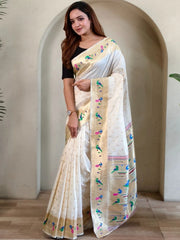Soft Silk Parrot Peacock Border Paithani Saree