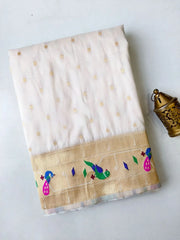 Soft Silk Parrot Peacock Border Paithani Saree