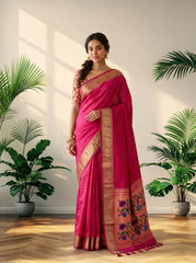 Soft Khadi Raw Silk Rich Paithani Saree