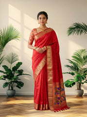 Soft Khadi Raw Silk Rich Paithani Saree
