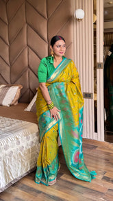 Ikkat Soft Silk Patola Guranted Fabric Saree