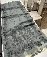 Soft Chanderi Cotton Resham Weaving & Jamdani Pallu Saree