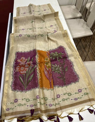 Premium Muga Cotton Resham Floral Pallu Saree