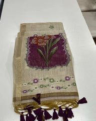 Premium Muga Cotton Resham Floral Pallu Saree