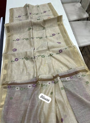 Premium Muga Cotton Resham Floral Pallu Saree