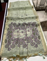 Soft Muga Cotton Colorful Pallu Saree