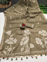 Premium Muga Cotton Floral Saree