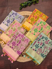 Soft Chanderi Cotton Warli-Inspired Weaving Saree