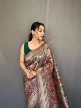 Kalamkari Fusion Printed Soft Silk Saree