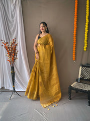 Royal Tissue Silk Zari Weaving & Mango Border Saree