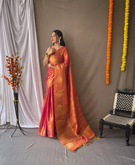 Royal Tissue Silk Zari Weaving & Mango Border Saree