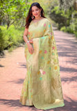 Organza Zari Woven Festive Wear Saree