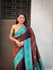 Soft Silk Rangoli Zari Saree – Traditional Edition