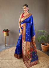 Paithani Soft Silk Contast Border Saree