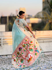 Soft Organza Rajhans Paithani Saree