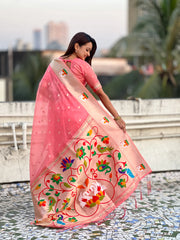 Soft Organza Rajhans Paithani Saree