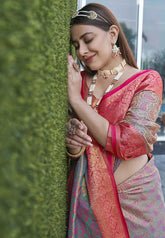 Soft Silk Zari Woven Kashmiri Banarasi Saree