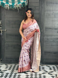 Assam Silk Floral Kalamkari Saree