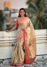 Handcrafted Soft Silk Zari Woven Saree