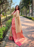 Tissue Zari Woven South Indian Saree