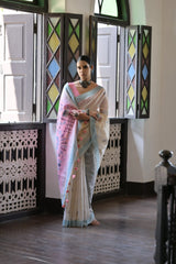 Premium Soft Muga Cotton Saree – Warli Pallu Style