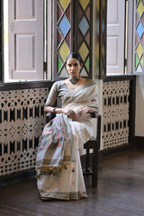 Premium Soft Muga Cotton Saree – Warli Pallu Style