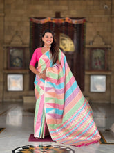 Soft Silk Multi Temple Banarasi Saree