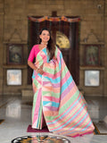 Soft Silk Multi Temple Banarasi Saree
