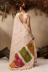 Premium Muga Cotton Resham Floral Pallu Saree