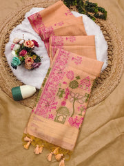 Soft Chanderi Cotton Warli-Inspired Weaving Saree