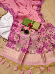 Soft Chanderi Cotton Warli-Inspired Weaving Saree