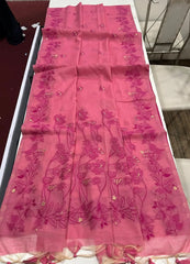Soft Chanderi Cotton Resham Weaving & Jamdani Pallu Saree