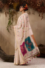 Premium Muga Cotton Resham Floral Pallu Saree