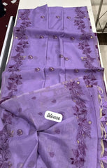Soft Chanderi Cotton Resham Weaving & Jamdani Pallu Saree
