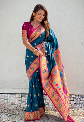 Soft Silk Swan Weaves Paithani Saree