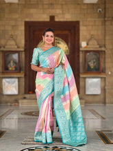 Soft Silk Banarasi Multicolor Design Saree