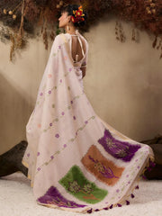 Premium Muga Cotton Resham Floral Pallu Saree