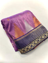 Semi Kanchipuram Temple Weaving Border Saree